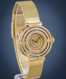 Guess Dream Quartz Gold Dial Gold Mesh Strap Watch For Women - GW0550L2