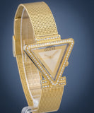 Guess Fame Diamonds Gold Dial Gold Mesh Bracelet Watch for Women - GW0508L2