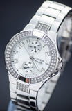 Guess Mini Prism Diamonds Silver Dial Silver Steel Strap Watch for Women - W12638L1