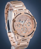 Guess Queen Multifunction Rose Gold Dial Rose Gold Steel Strap Watch For Women - GW0464L3