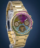 Guess Sugarrush Quartz Multicolor Dial Gold Steel Strap Watch For Women - GW0258L1