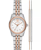 Michael Kors Lexington Three-Hand White Dial Two Tone Steel Strap Watch for Women - MK4817