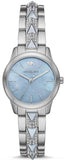 Michael Kors Runway Mercer Quartz Mother of Pearl Blue Dial Silver Steel Strap Watch For Women - MK6857