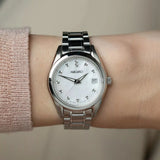 Seiko Diamond Silver Dial Silver Steel Strap Watch for Women - SUR579P1