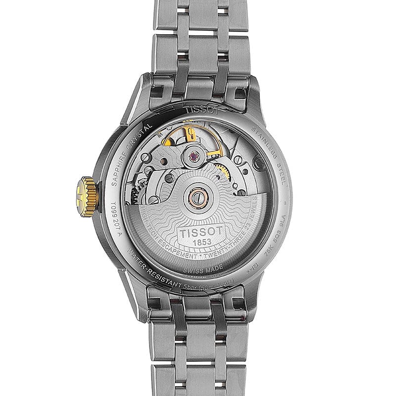 Tissot Chemin Des Tourelles Powermatic 80 Lady Mother of Pearl White Dial Two Tone Steel Strap Watch For Women - T099.207.22.118.00