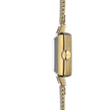 Tissot Lovely Square Silver Dial Gold Mesh Bracelet Watch For Women - T058.109.33.031.00