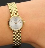 Tissot T Lady Lovely Silver Dial Gold Steel Strap Watch For Women - T058.009.33.031.00