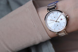 Tommy Hilfiger Angela Quartz White Dial Rose Gold Steel Strap Watch for Women - 1782124