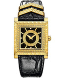 Versace VD-25 Diamonds Black Dial Black Leather Strap Watch for Women - VQF020015