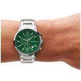 Emporio Armani Renato Chronograph Green Dial Silver Steel Strap Watch For Men - AR11507