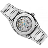 Fossil Everett Automatic Skeleton Blue Dial Silver Steel Strap Watch for Men - ME3220