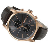 Hugo Boss Jet Grey Dial Brown Leather Strap Watch for Men - 1513281