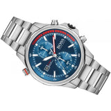 Hugo Boss Globetrotter Blue Dial Silver Steel Strap Watch for Men - 1513823