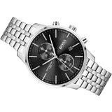 Hugo Boss Associate Black Dial Silver Steel Strap Watch for Men - 1513869