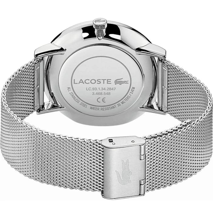 Lacoste Moon Multifunction White Dial Silver Steel Strap Watch for Men - 2011025