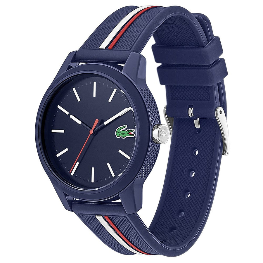 Lacoste 12.12 Blue Dial Two Tone Silicon Strap Watch for Men - 2011070