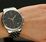 Tissot T Classic Tradition Chronograph Black Dial Silver Mesh Bracelet Watch For Men - T063.617.11.067.00