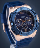 Guess Genesis Quartz Blue Dial Blue Silicone Strap Watch For Men - W1254G3