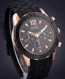 Guess Caliber Chronograph Black Dial Black Rubber Strap Watch for Men  - W0864G2