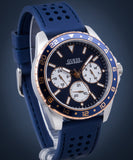 Guess Odyssey Multifunction Blue Dial Blue Rubber Strap Watch For Men - W1108G4