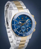 Maserati Competizione Chronograph Blue Dial Two Tone Steel Strap Watch For Men - R8873600006