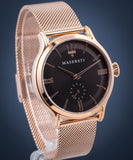 Maserati Epoca Anthracite Dial Rose Gold Mesh Bracelet Watch For Men - R8853118004