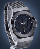 Maserati Potenza Quartz Blue Dial Grey Mesh Bracelet Watch For Men - R8853108005