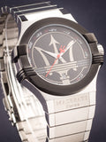 Maserati Potenza Black Dial Silver Steel Strap Watch For Men - R8853108001