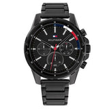 Tommy Hilfiger Mason Chronograph Black Dial Black Steel Strap Watch For Men - 1791935