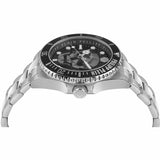 Philipp Plein The $kull Diver Black Dial Silver Stainless Steel Strap Watch For Men- PWOAA0522