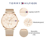 Tommy Hilfiger Jenna Quartz Rose Gold Dial Rose Gold Mesh Bracelet Watch For Women - 1781944