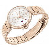 Tommy Hilfiger Angela Quartz White Dial Rose Gold Steel Strap Watch for Women - 1782124