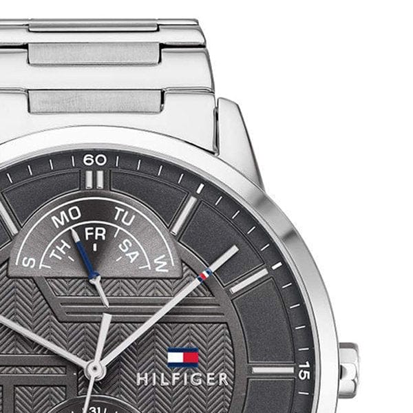 Tommy Hilfiger Hunter Grey Dial Silver Steel Strap Watch for Men - 1791608