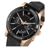 Maserati Circuito Black Dial Black Leather Strap Watch For Men - R8871627001