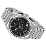 Maserati Trimarano Chronograph Black Dial Silver Stainless Steel Strap Watch For Men - R8873632003