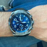 Fossil Bronson Chronograph Blue Dial Grey Steel Strap Watch for Men - FS5711
