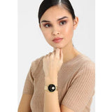 Michael Kors Portia Black Dial Gold Steel Strap Watch for Women - MK3788