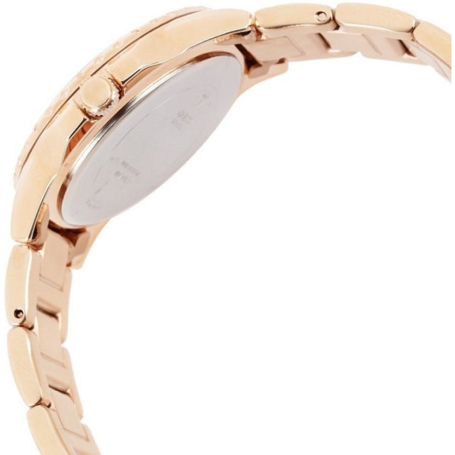 Guess Sassy Quartz White Dial Rose Gold Steel Strap Watch For Women - W0705L3