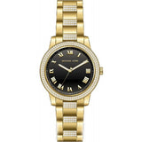 Michael Kors Tibby Multifunction Analog Black Dial Gold Steel Strap Watch for Women - MK4684