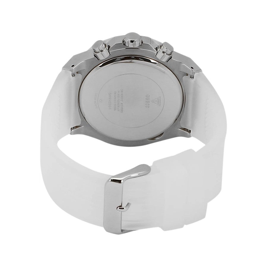 Guess Poseidon Chronograph Rainbow Dial White Silicone Strap Watch For Men - GW0425G4