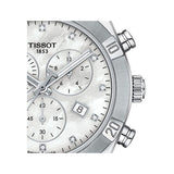 Tissot PR 100 Sport Chic Chronograph Diamonds Mother of Pearl Dial Silver Steel Strap Watch for Women - T101.917.11.116.00