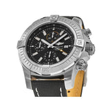 Breitling Avenger Chronograph 45mm Black Dial Black Leather Strap Watch for Men - A13317101B1X1