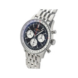 Breitling Navitimer B01 Chronograph 43 Black Dial Silver Steel Strap Watch for Men - AB0138211B1A1