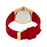 Guess Cosmo Diamonds Gold Dial Red Rubber Strap Watch for Women - GW0034L6