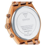 Guess Heiress Diamonds Rose Gold Dial Pink Rubber Strap Watch for Women - GW0407L3