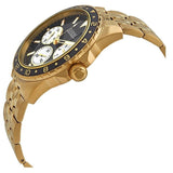 Guess Odyssey Multifunction Black Dial Gold Steel Strap Watch For Men - W1107G4